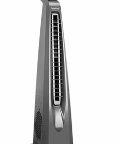 Symphony Surround-i High Speed Bladeless Technology Tower Fan for Home With Touchscreen Control Panel, Remote, and Swivel Action (White)